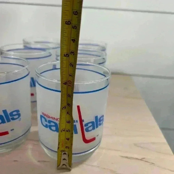 Washington Capitals Set of 6 Glasses NHL Hockey Mobil Oil Promotional Whiskey - Picture 4 of 5